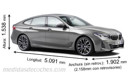 Medidas BMW Serie 6 Gran Turismo 2020 con dimensiones de longitud, anchura y altura