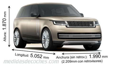 Medidas Land-Rover Range Rover 2022 con dimensiones de longitud, anchura y altura
