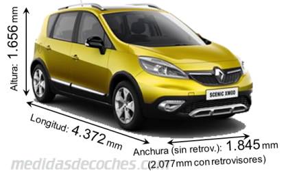 Renault Scénic Xmod largo x ancho x alto