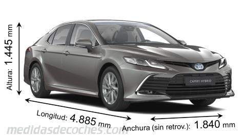Medidas Toyota Camry 2021 con dimensiones de longitud, anchura y altura