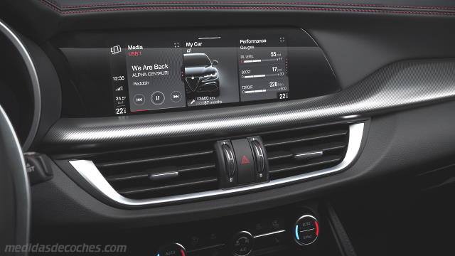 Detalle interior del Alfa-Romeo Stelvio
