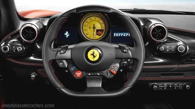 Detalle interior del Ferrari F8 Tributo