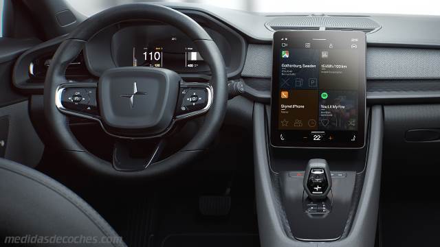 Detalle interior del Polestar 2-