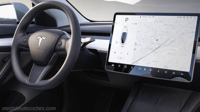 Detalle interior del Tesla Model 3