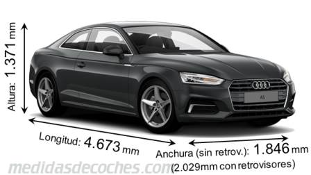 Medidas Audi A5 Coupé 2016