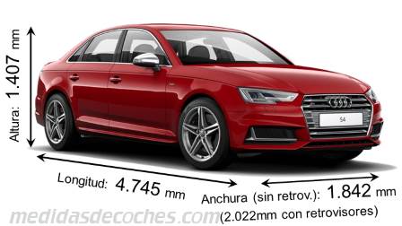 Audi S4 largo x ancho x alto