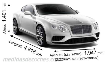 Medidas Bentley Continental GT 2015