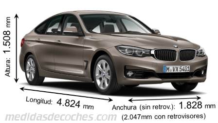 Tamaño del BMW Serie 3 Gran Turismo 2016