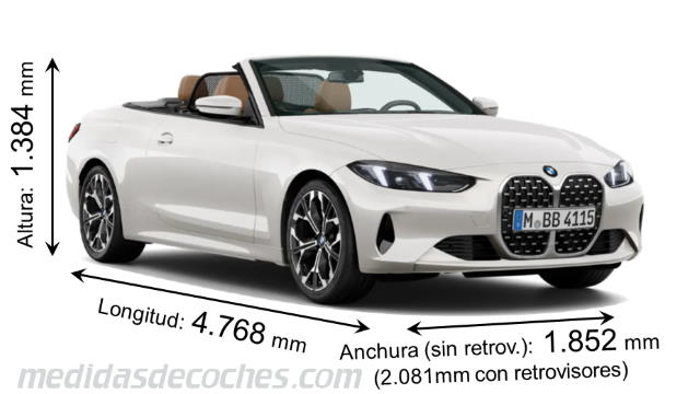 BMW Serie 4 Cabrio cotas en mm
