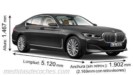 BMW Serie 7 largo x ancho x alto