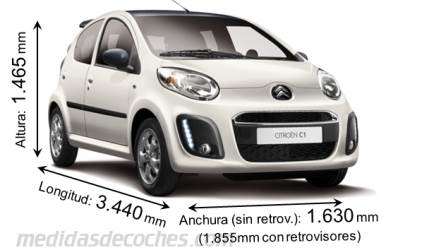 Medidas Citroen C1 2012