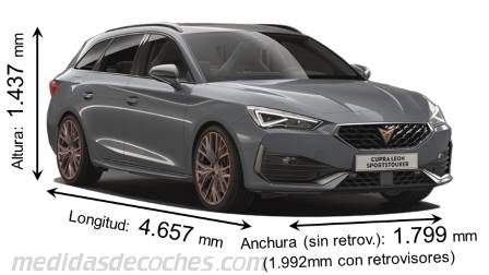 CUPRA León Sportstourer largo x ancho x alto