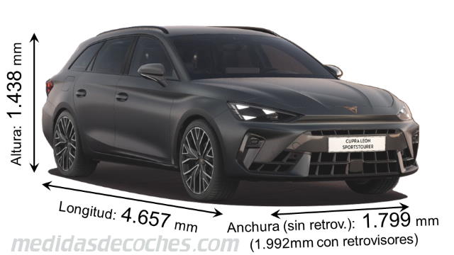 CUPRA León Sportstourer largo x ancho x alto