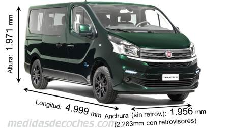 Medidas Fiat Talento Combi 2016 con dimensiones de longitud, anchura y altura