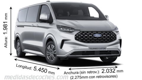 Ford Grand Tourneo Custom tamaño