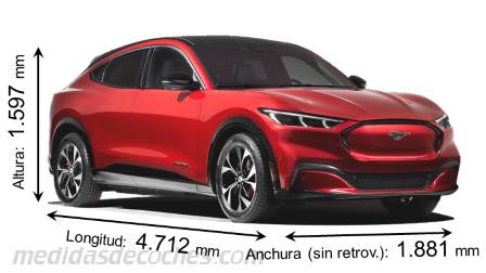 Ford Mustang Mach-E largo x ancho x alto