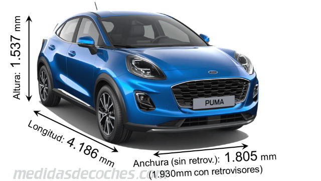 Medidas Ford Puma, maletero, electrificación