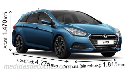 Medidas Hyundai i40 Cw 2015 con dimensiones de longitud, anchura y altura