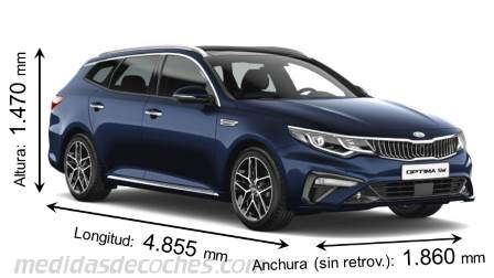 Medidas Kia Optima Sportswagon 2018 con dimensiones de longitud, anchura y altura