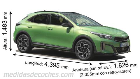 Medidas Kia XCeed 2023 con dimensiones de longitud, anchura y altura