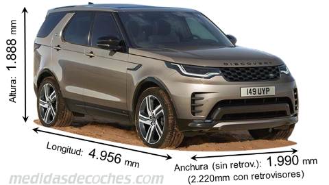 Medidas Land-Rover Discovery 2021 con dimensiones de longitud, anchura y altura