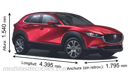 Mazda CX-30 largo x ancho x alto