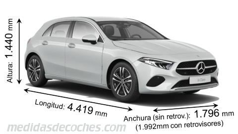 Mercedes-Benz Clase A tamaño