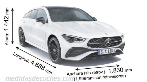 Medidas Mercedes-Benz CLA Shooting Brake 2023 con dimensiones de longitud, anchura y altura