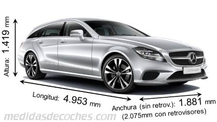 Medidas Mercedes-Benz CLS Shooting Brake 2015 con dimensiones de longitud, anchura y altura