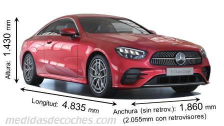 Mercedes-Benz Clase E Coupé largo x ancho x alto