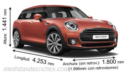 Medidas MINI Clubman 2019 con dimensiones de longitud, anchura y altura