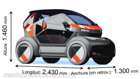 Medidas Mobilize Duo 2023 con dimensiones de longitud, anchura y altura