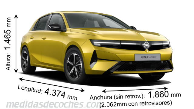 Dimensiones Opel Astra