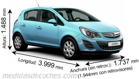 Medidas Opel Corsa 5p 2012