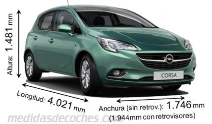 Medidas Opel Corsa 5p 2015