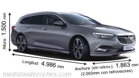 Revelar símbolo roble Medidas Opel Insignia Sports Tourer, maletero, dimensiones y similares