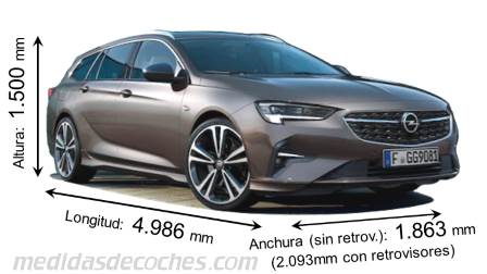 Medidas Opel Insignia: longitud, anchura, altura y maletero 