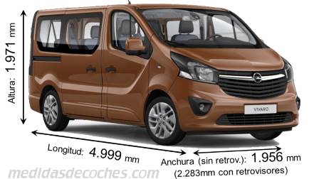 Medidas Opel Vivaro Combi, maletero, interior y dimensiones