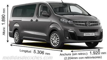 Medidas Opel Zafira Life L 2019