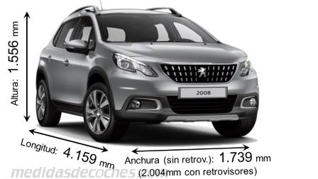 Tamaño del Peugeot 2008 2016