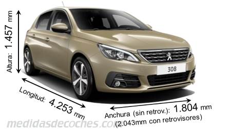 Medidas Peugeot 308 2017