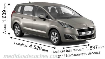 Medidas Peugeot 5008 2013