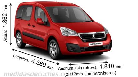 Medidas Peugeot Partner Tepee 2015