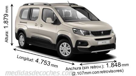 Medidas Peugeot Rifter Larga 2019