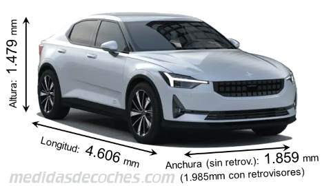 Polestar 2 cotas en mm