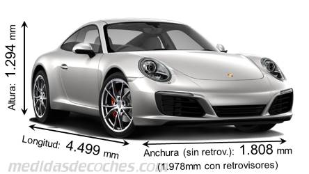 Medidas Porsche 911 Carrera 2016