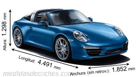 Medidas Porsche 911 Targa 4 2013