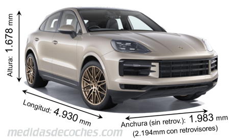 Porsche Cayenne Coupé tamaño