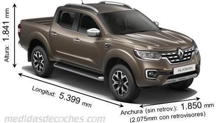 Medidas Renault Alaskan 2017 con dimensiones de longitud, anchura y altura