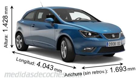 Medidas Seat Ibiza SC 2012